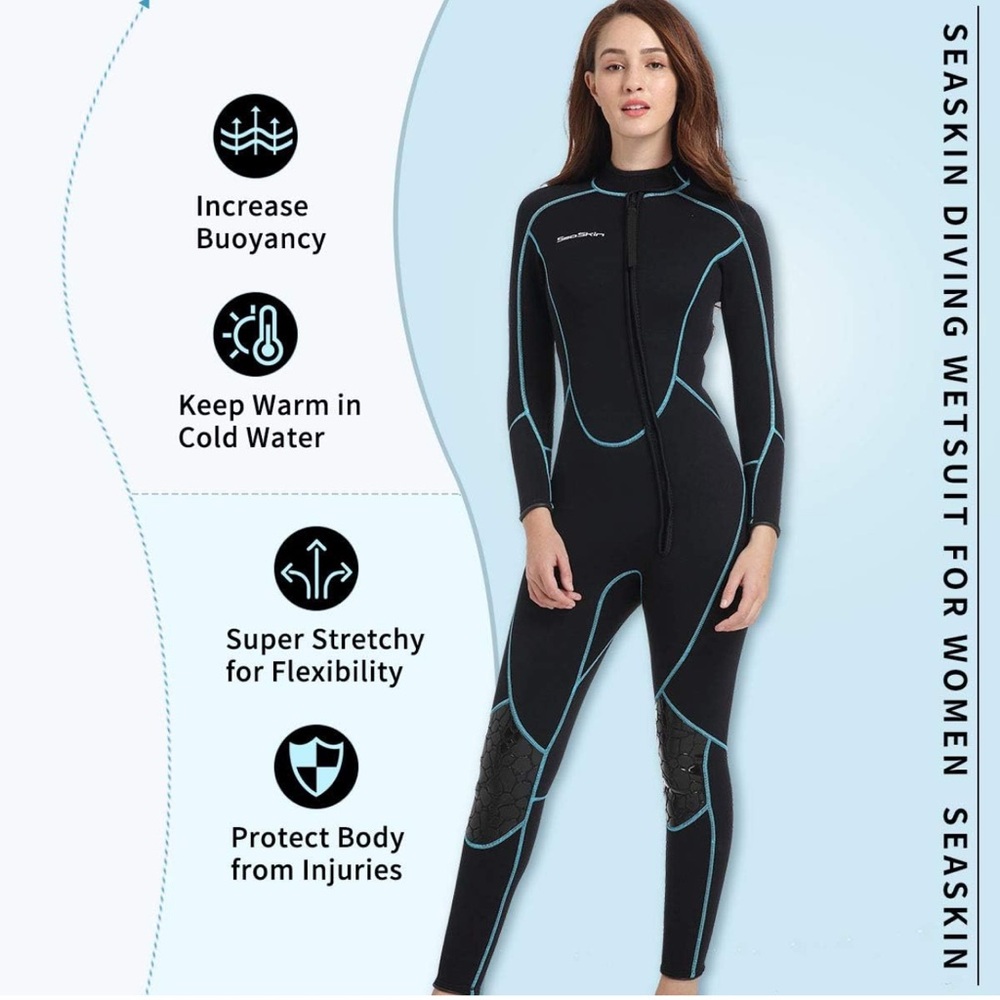 Seaskin 3mm Wetsuit Women Full Body Diving Suit Front Zip wetsuit